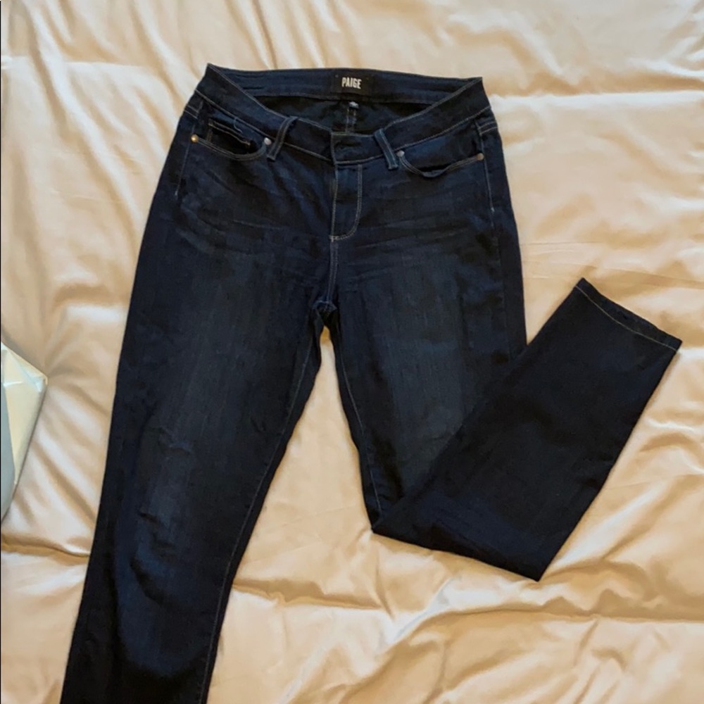 Paige straight leg mid rise denim